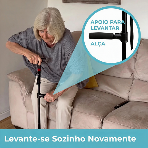 Bengala Eleva com alça auxiliar para ajudar a levantar